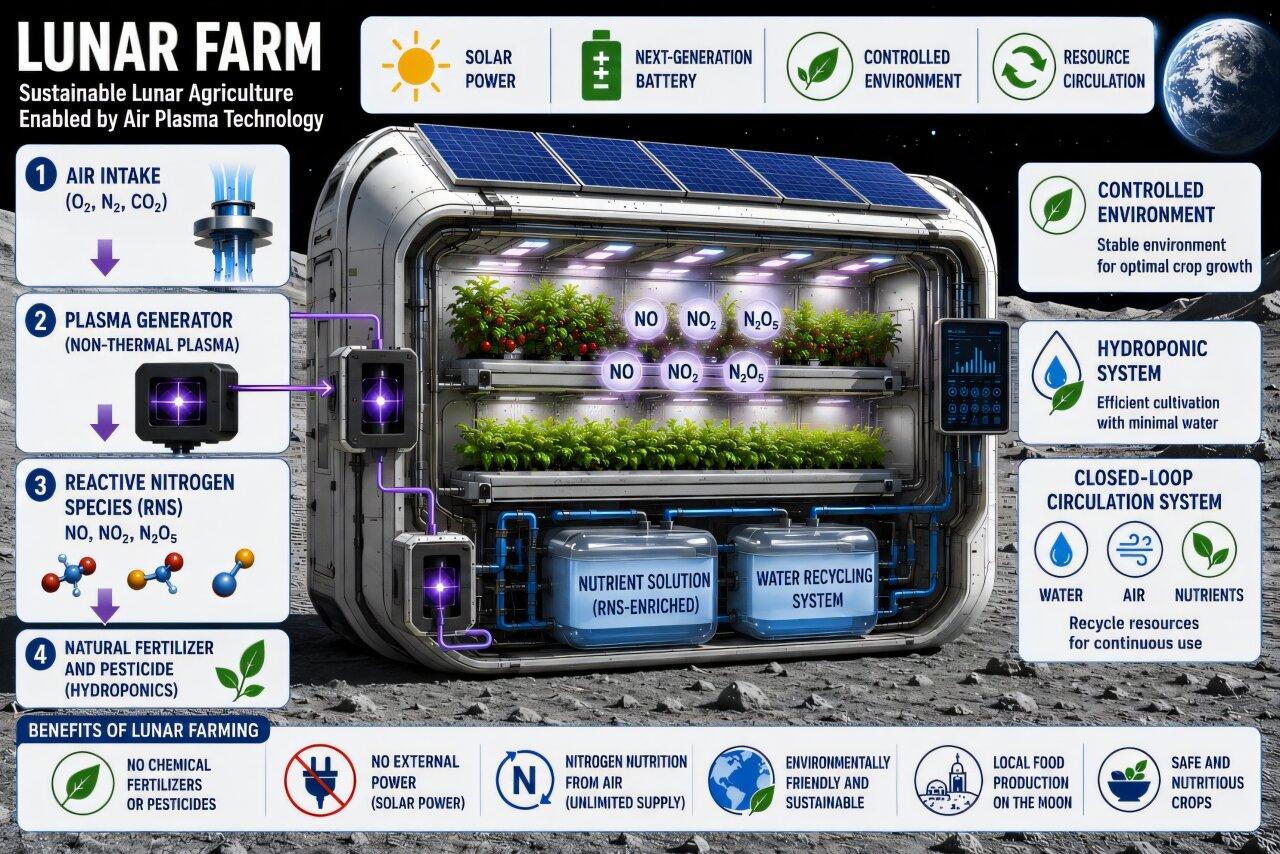 Rice grown on the moon? Air-to-fertilizer technology helps rice grow in lunar soil simulant