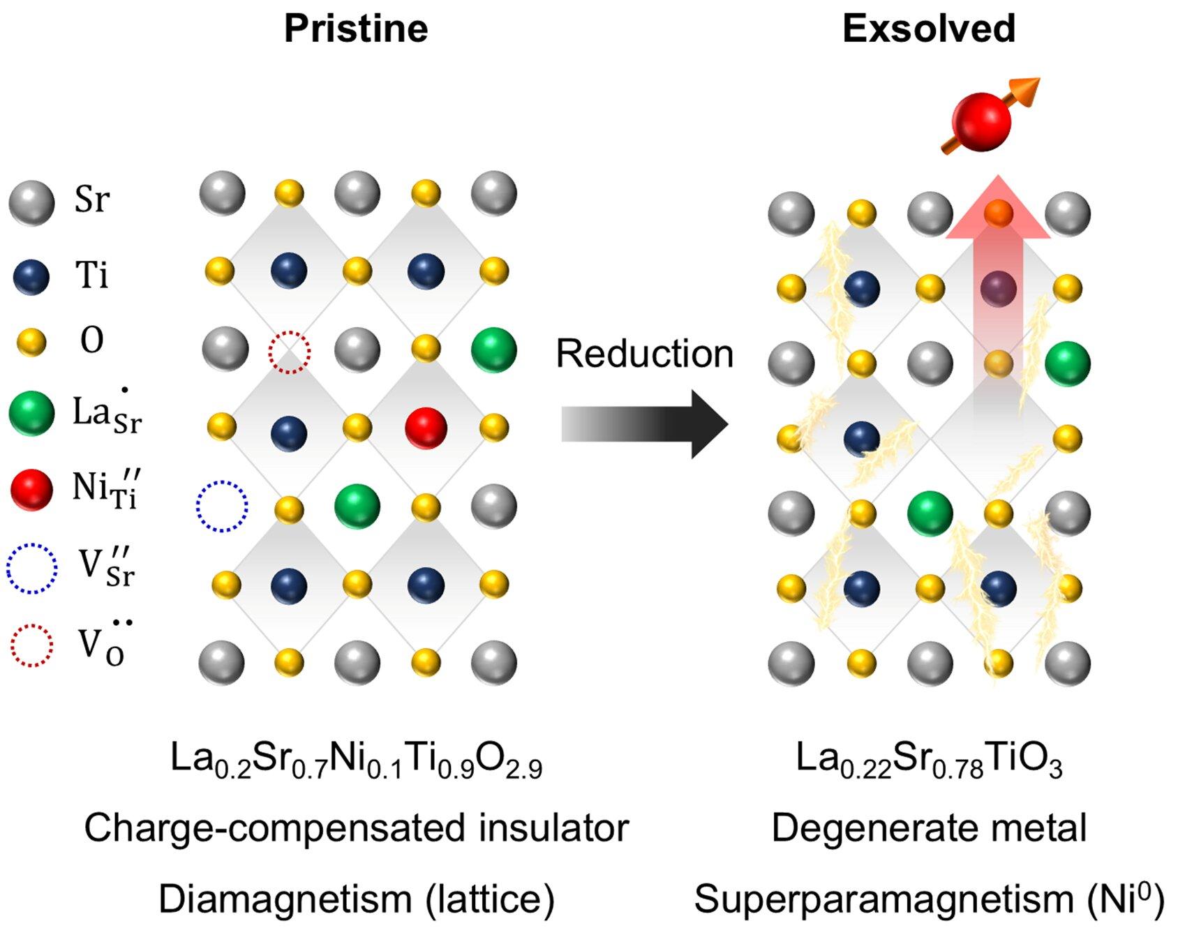 Nanoparticle exsolution opens a new route to functional oxide electronics and spintronics