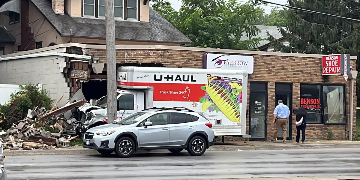 U-Haul crashes into building hit over the weekend in Omaha’s Benson neighborhood
